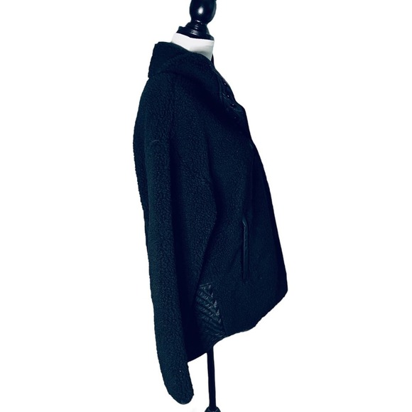 Athleta Cozy Sherpa Snap Sweatshirt Black Size Medium - Picture 7 of 12
